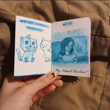 Cats Carving Pumpkins/Me, 2023